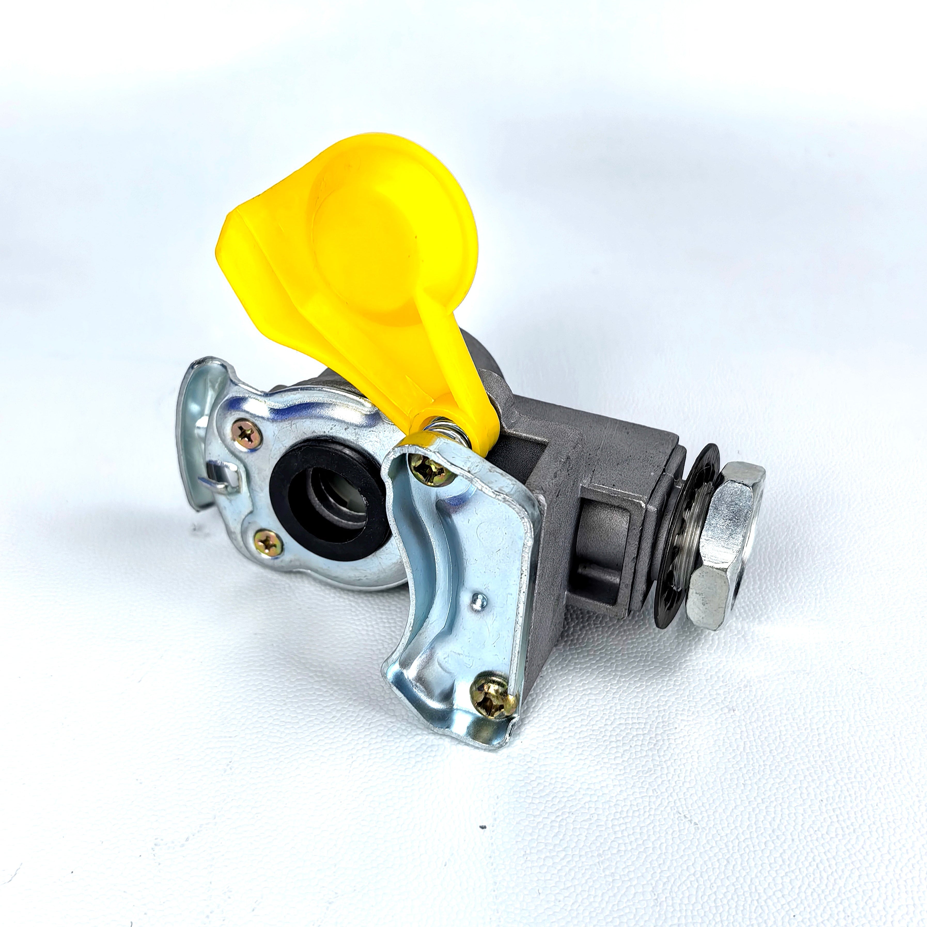 Heavy-duty brass self-sealing air valve for commercial trucks and trailers