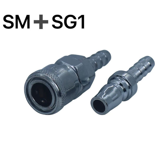 Complete air compressor pump accessory set with left-locking quick connector