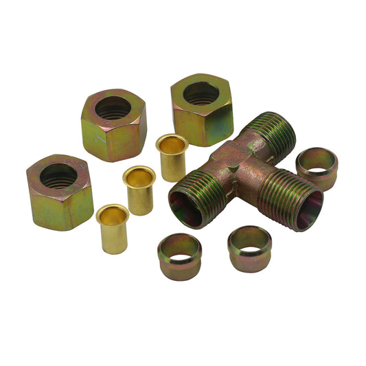 Brass automotive hose fitting for trucks and trailers, leak-proof air line connector