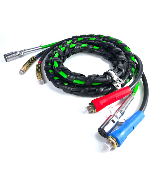 Durable 3-in-1 ABS air line hose for trailers and trucks with integrated braking system transmission