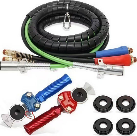 3-in-1 ABS power air pipe kit for semi-trailers, tractors, and trailers integrating nylon air brake and electrical systems