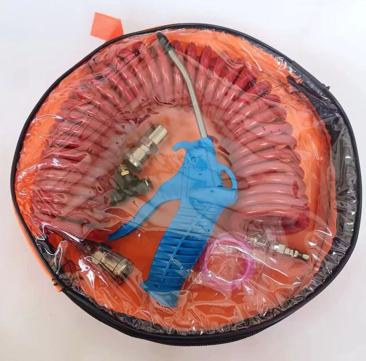 Automotive air cleaning set for engine bay, dashboard, and wheel well dust removal