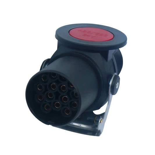 Trailer and semi-trailer ABS connector with rubber mounting base and multi-core wiring harness