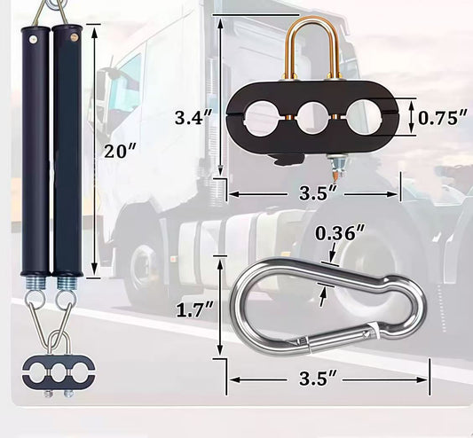 Shock-resistant double tender spring assembly for semi-truck 3-in-1 air lines