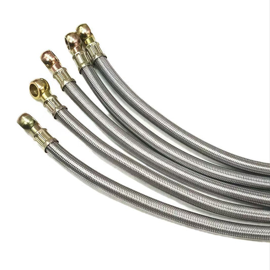 Heat-resistant braided steel oil line for trucks, engines, and heavy vehicles