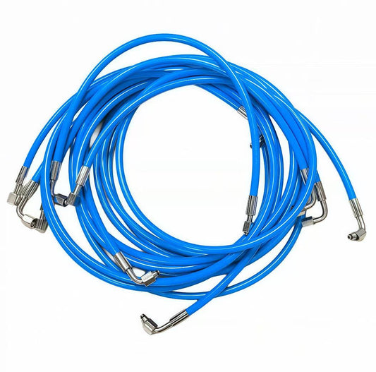 .Hydraulic hose assembly for heavy truck cab lift systems