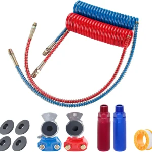 Long Tail Air Brake Hose Kit with Aluminum Grips & Gladhands (Extended Pigtails) | DOT Approved